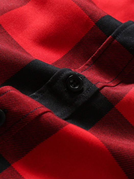 Manfinity Homme Camisa de manga corta con estampado de cuadros para hombres - Quierox - Tienda Online
