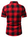 Manfinity Homme Camisa de manga corta con estampado de cuadros para hombres - Quierox - Tienda Online