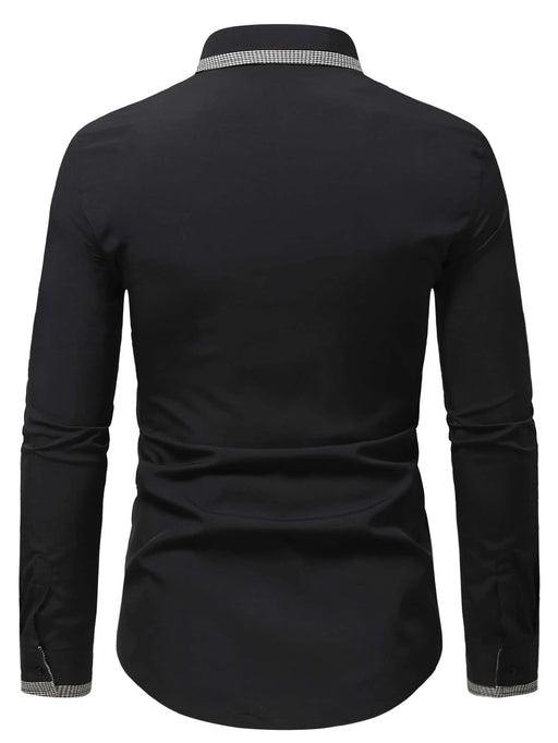 Manfinity Homme Camisa para Hombre con Ribete de Pata de Gallo en Contraste - Quierox - Tienda Online