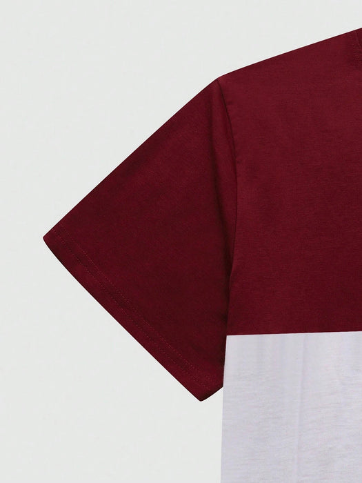 Manfinity Homme Camiseta para hombre con estampado de letras en bloques de color - Quierox - Tienda Online