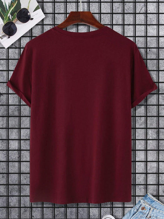 Manfinity Homme Camiseta para hombre con estampado de letras en bloques de color - Quierox - Tienda Online