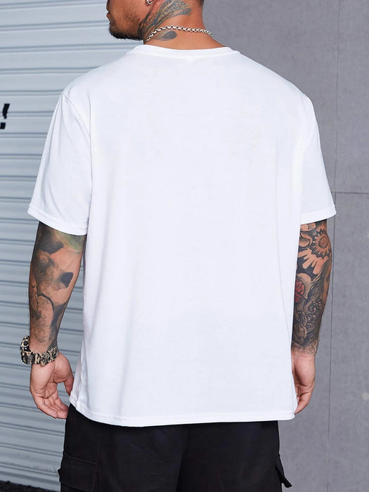 Manfinity Homme Hombres Camiseta con estampado floral con slogan - Quierox - Tienda Online