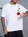 Manfinity Homme Hombres Camiseta con estampado floral con slogan - Quierox - Tienda Online