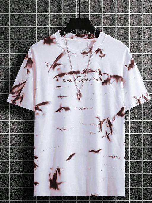 Manfinity LEGND Camiseta con gráfico de letra teñida anudada para hombre - Quierox - Tienda Online