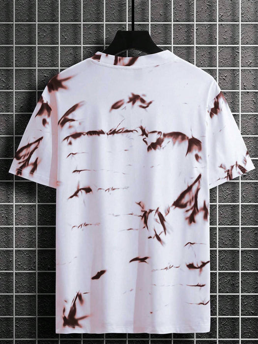 Manfinity LEGND Camiseta con gráfico de letra teñida anudada para hombre - Quierox - Tienda Online