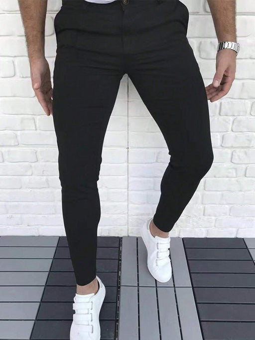 Manfinity Mode Pantalones de traje lisos con bolsillo inclinado para hombre - Quierox - Tienda Online