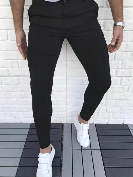 Manfinity Mode Pantalones de traje lisos con bolsillo inclinado para hombre - Quierox - Tienda Online