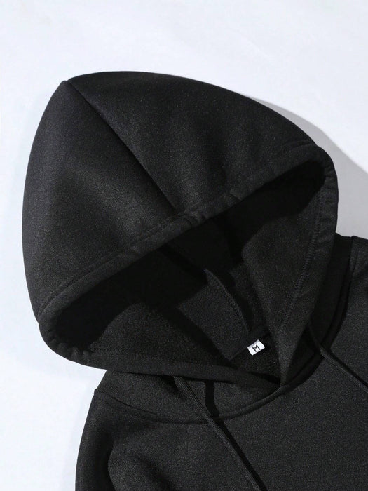 Manfinity Sudadera con capucha con hombros caídos y gráfico de alas y eslogan - Quierox - Tienda Online