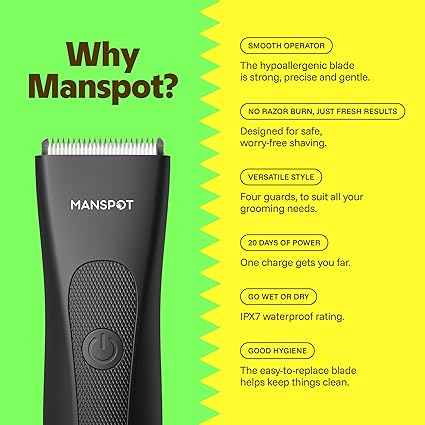 MANSPOT Manscape - Recortadora de pelo de ingle y vello púbico p/hombres - Quierox - Tienda Online