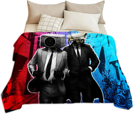 Manta de forro polar con estampado de TVman Cameraman, manta de siesta para cama, hogar, sofá, 24" X 40" - Quierox - Tienda Online