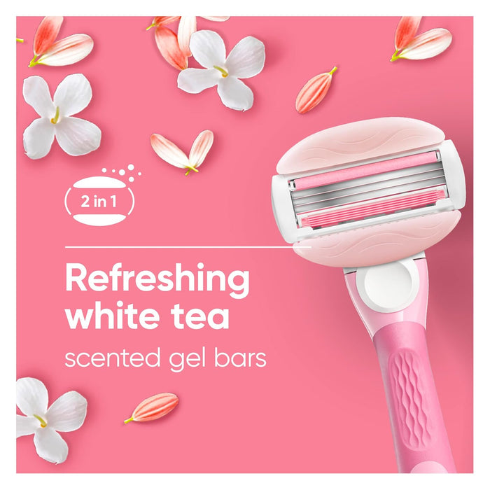 Maquinilla de afeitar Gillette Venus ComfortGlide White Tea para mujer (1 mango + 4 recambios de cuchillas) - Quierox - Tienda Online