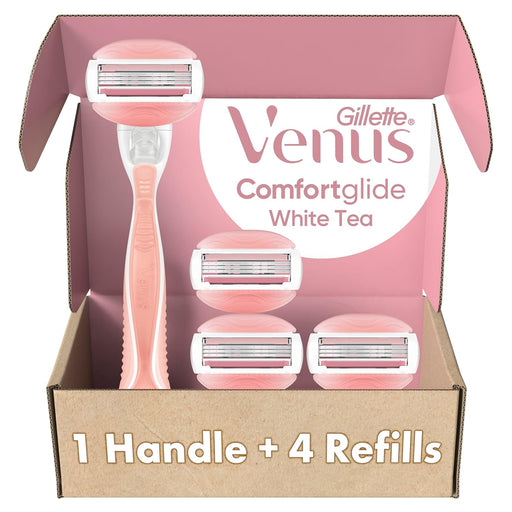 Maquinilla de afeitar Gillette Venus ComfortGlide White Tea para mujer (1 mango + 4 recambios de cuchillas) - Quierox - Tienda Online