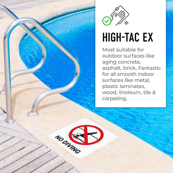 Marcador de profundidad antideslizante con símbolo de no buceo - 6 x 6 pulgadas - Quierox - Tienda Online