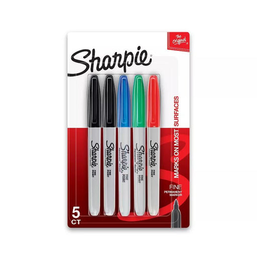 Marcadores permanentes Sharpie 5pk con punta fina multicolor - Quierox - Tienda Online