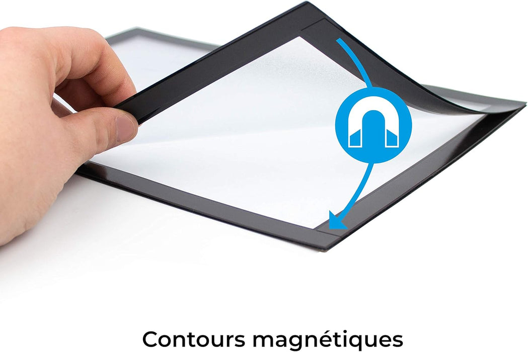 Marco expositor magnético para documentos A4 - Tiras adhesivas - Paquete de 2 (negro) - Quierox - Tienda Online