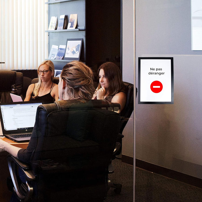 Marco expositor magnético para documentos A4 - Tiras adhesivas - Paquete de 2 (negro) - Quierox - Tienda Online