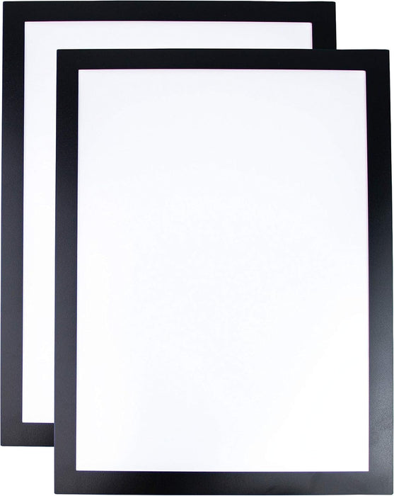 Marco expositor magnético para documentos A4 - Tiras adhesivas - Paquete de 2 (negro) - Quierox - Tienda Online