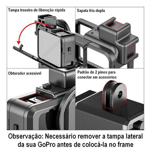 Marco Ulanzi Moldura con soporte para micrófono externo para GoPro - Quierox - Tienda Online