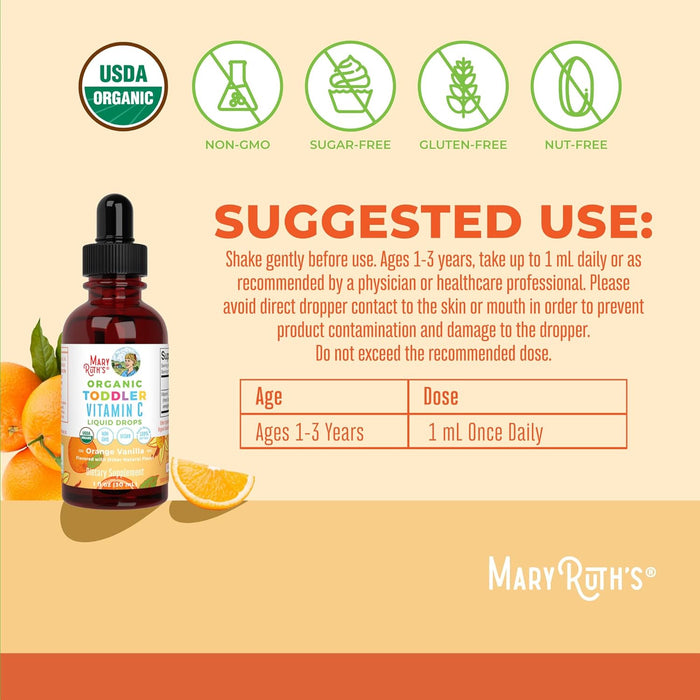 MaryRuth Organics Gotas de vitamina C para niños pequeños - Quierox - Tienda Online