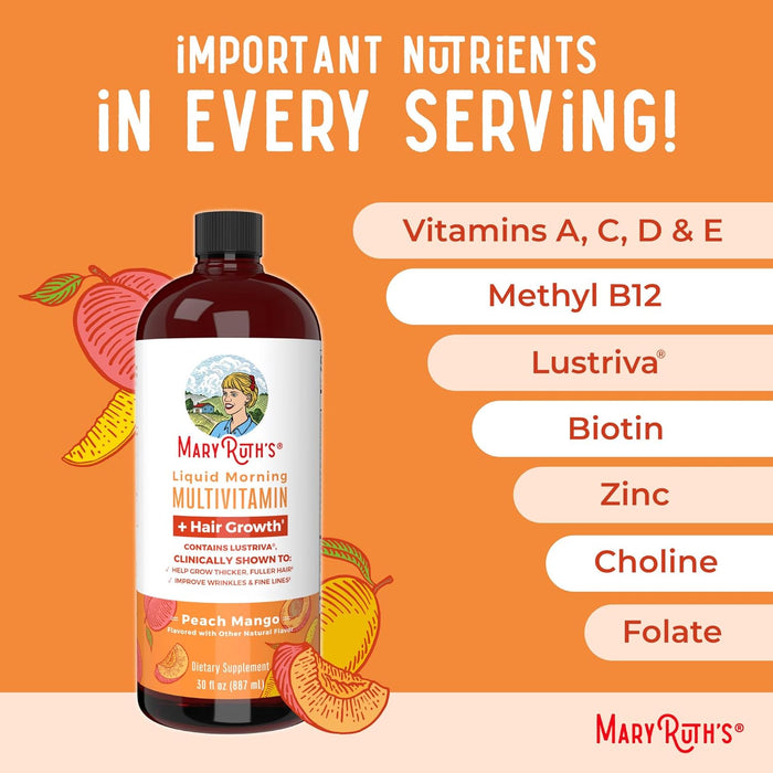 MaryRuth's Multivitamínico líquido + Lustriva® crecimiento del cabello - Quierox - Tienda Online