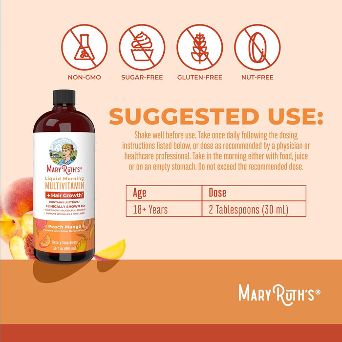 MaryRuth's Multivitamínico líquido + Lustriva® crecimiento del cabello - Quierox - Tienda Online