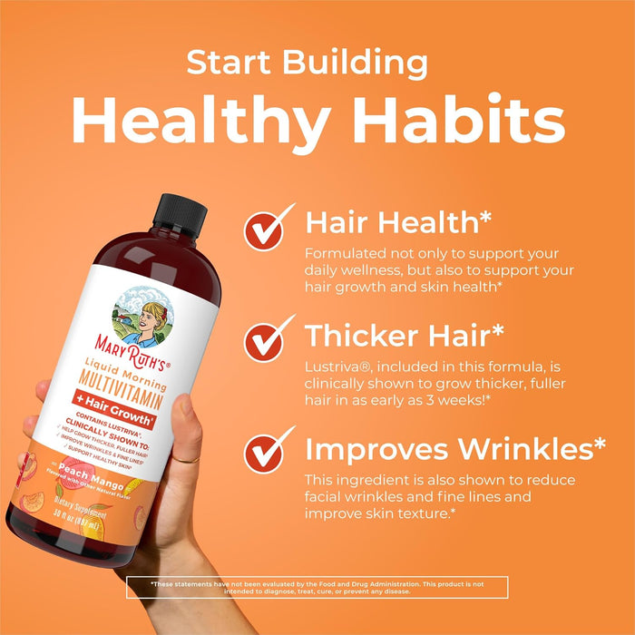 MaryRuth's Multivitamínico líquido + Lustriva® crecimiento del cabello - Quierox - Tienda Online