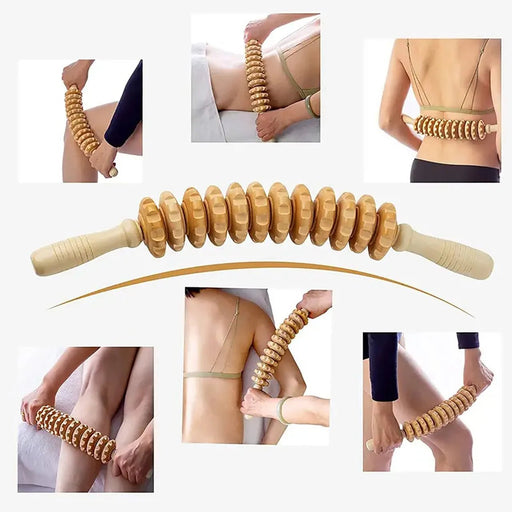 Masajeador de fascia corporal, mango antideslizante, engranaje de madera - Quierox - Tienda Online