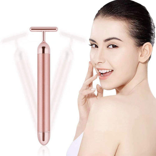 Masajeador facial Beauty Bar de pulso dorado en forma de T para piel sensible - Quierox - Tienda Online