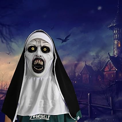Máscara de monja aterradora para adultos, máscara de látex de terror de Halloween - Quierox - Tienda Online
