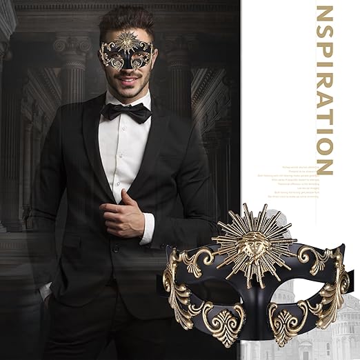 Máscaras de mascarada OIDEA para hombres: Máscara de media cara del dios del sol romano - Quierox - Tienda Online