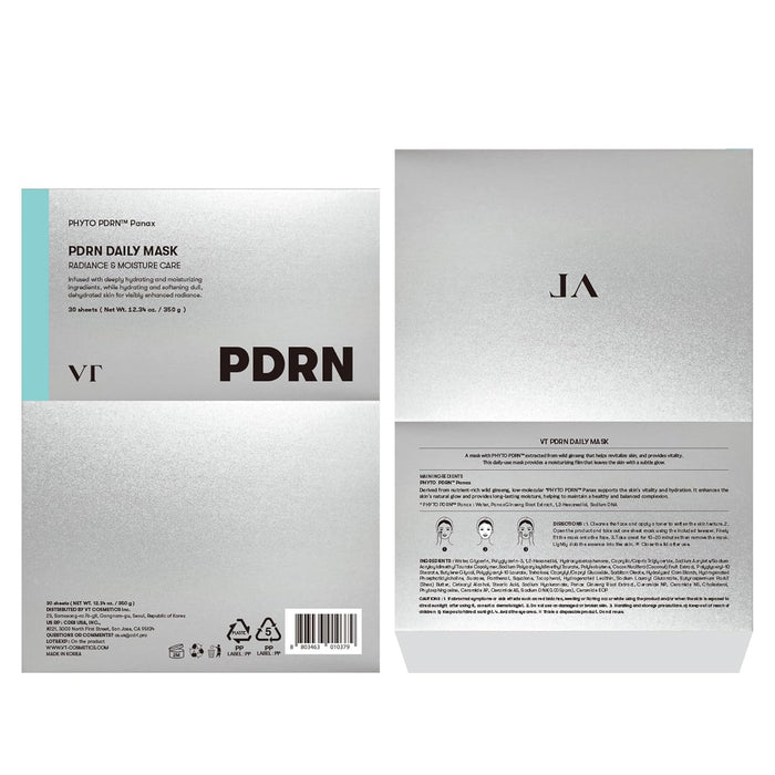 Mascarilla diaria PDRN de VT COSMETICS (30 láminas), vegana, para restaurar (350 g) - Quierox - Tienda Online