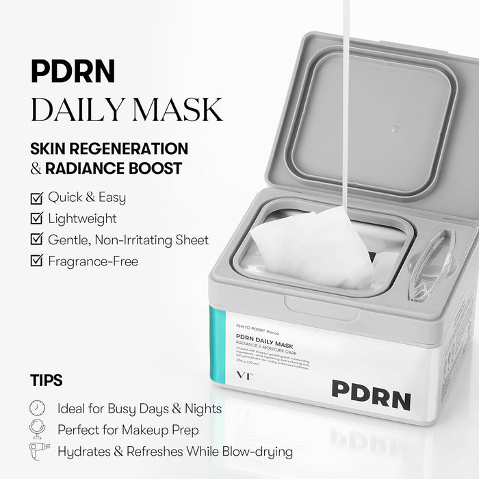 Mascarilla diaria PDRN de VT COSMETICS (30 láminas), vegana, para restaurar (350 g) - Quierox - Tienda Online
