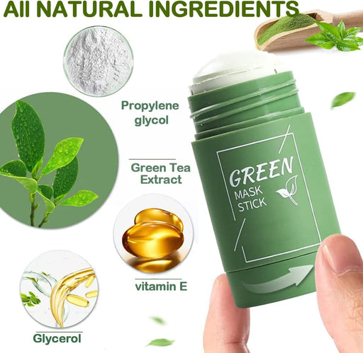 Mascarilla en barra verde, Mascarilla de té verde, Mascarilla anti - puntos negros - Quierox - Tienda Online