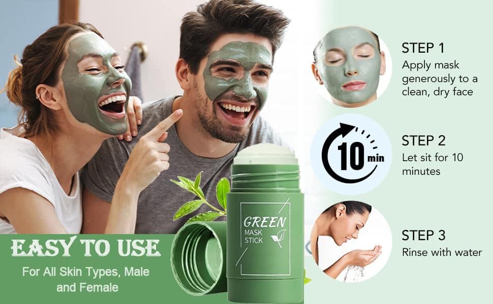 Mascarilla en barra verde, Mascarilla de té verde, Mascarilla anti - puntos negros - Quierox - Tienda Online