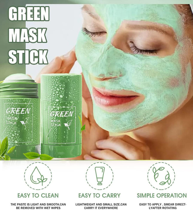 Mascarilla en barra verde, Mascarilla de té verde, Mascarilla anti - puntos negros - Quierox - Tienda Online