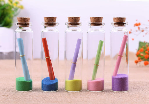 MaxMau 100 juegos de botellas de vidrio de 0.7 onzas líquidas con tapón de corcho - Quierox - Tienda Online