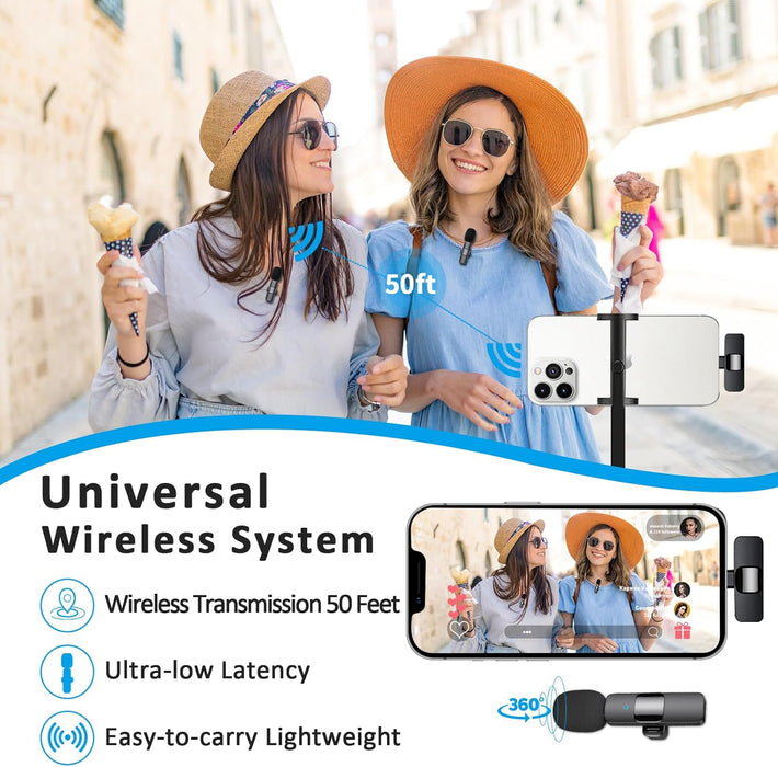 MAYBESTA Mini micrófono inalámbrico para iPhone de solapa Bluetooth para grabar de video - Quierox - Tienda Online