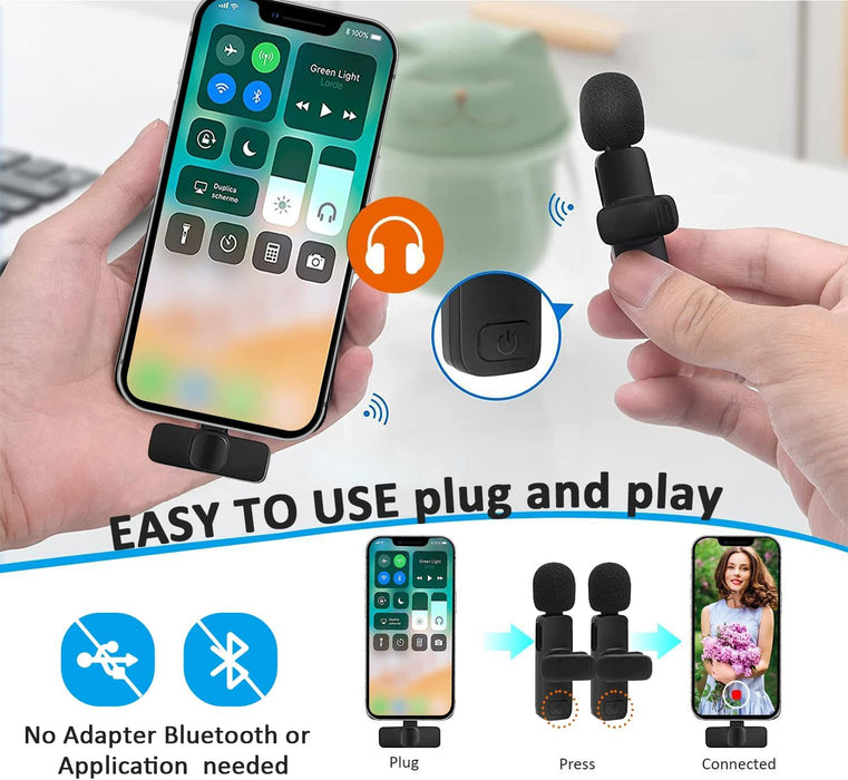 MAYBESTA Mini micrófono inalámbrico para iPhone de solapa Bluetooth para grabar de video - Quierox - Tienda Online
