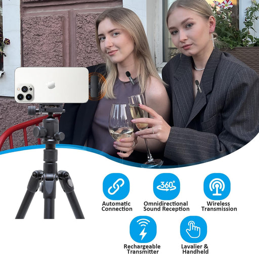 MAYBESTA Mini micrófono inalámbrico para iPhone de solapa Bluetooth para grabar de video - Quierox - Tienda Online