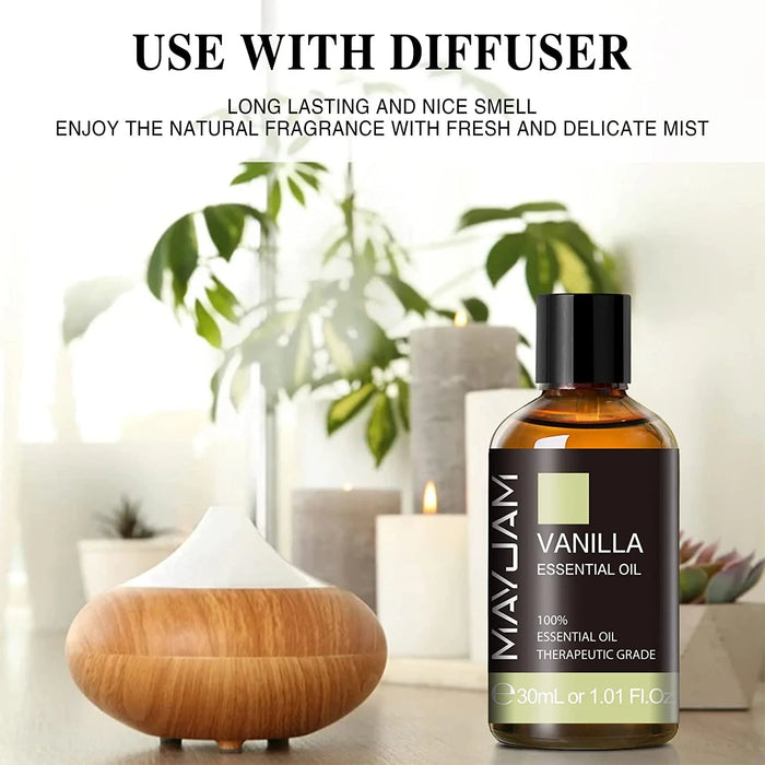 MAYJAM Aceites Esenciales de Vainilla para Aromaterapia y Difusor, Cuidado del Cabello - Quierox - Tienda Online