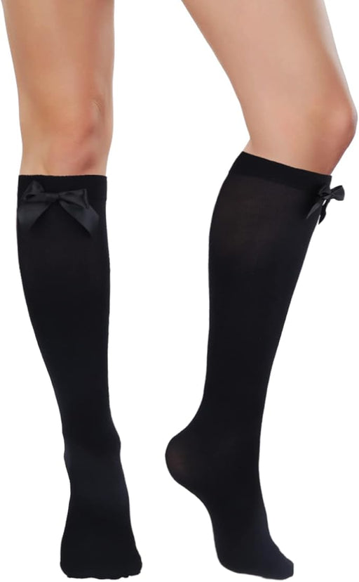 Medias altas hasta las rodillas con lazo para mujer - Quierox - Tienda Online