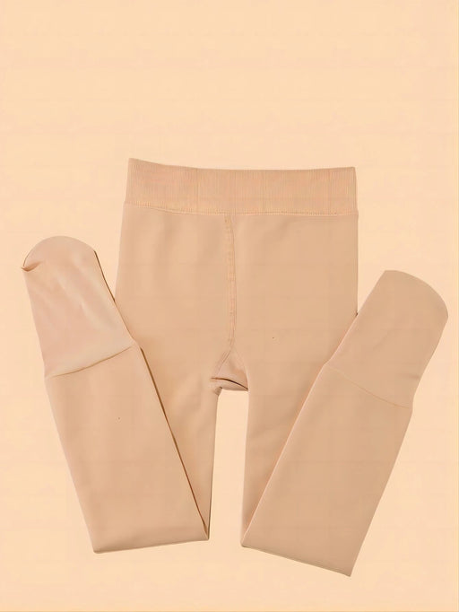 Medias cálidas de color sólido con forro térmico grueso para niñas, adecuadas para bailar - Quierox - Tienda Online