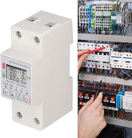 Medidor de energía inteligente con WiFi Brilluxa, protección múltiple con disyuntor - Quierox - Tienda Online