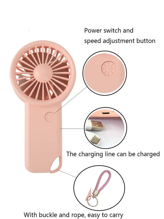 MEET SUN - 1 Miniventilador portátil de mano de 3 velocidades con batería - Quierox - Tienda Online