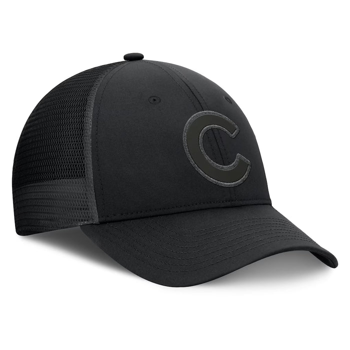 Gorra de camionero ajustable negra para hombre de los Chicago Cubs de Fanatics.
