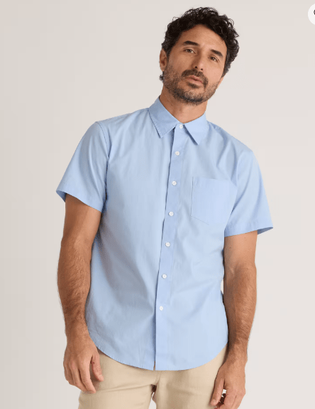 Men's Goodfellow Camisa de manga corta en popelina elástica de algodón orgánico - Quierox - Tienda Online