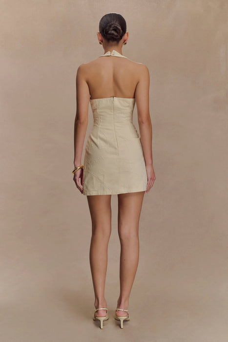 Meshki Ebony Minivestido vaquero bordado - Crema - Quierox - Tienda Online