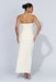 MESHKI Vestido largo Rachel con abertura delantera - Hueso - Quierox - Tienda Online