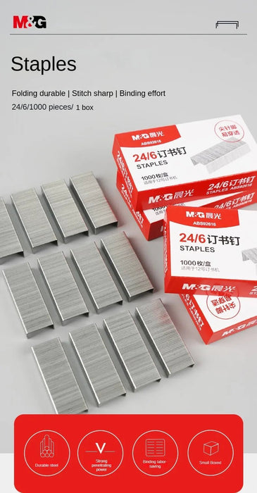 M&G 1000 Unidades/caja 12  Grapas Grapas fáciles de penetrar de alta resistencia - Quierox - Tienda Online