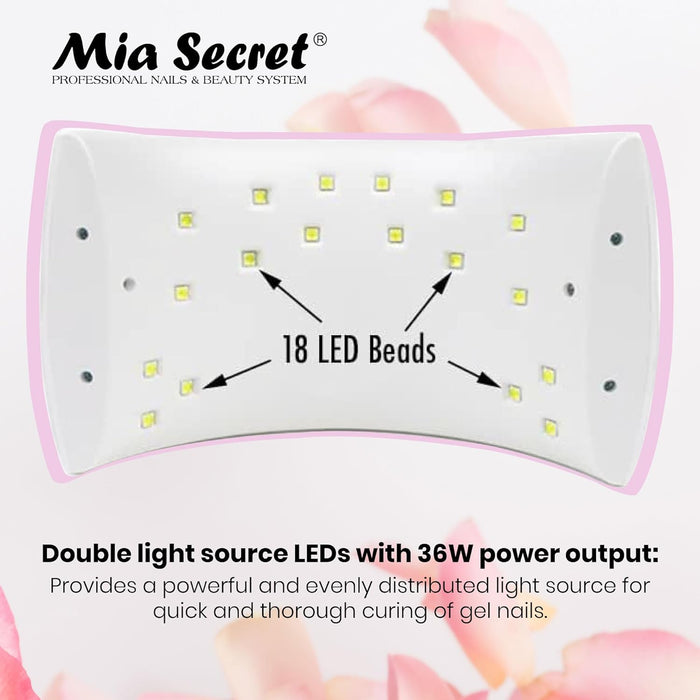 Mia Secret Secador profesional de sistema de uñas con lámpara LED UV Arc - Quierox - Tienda Online